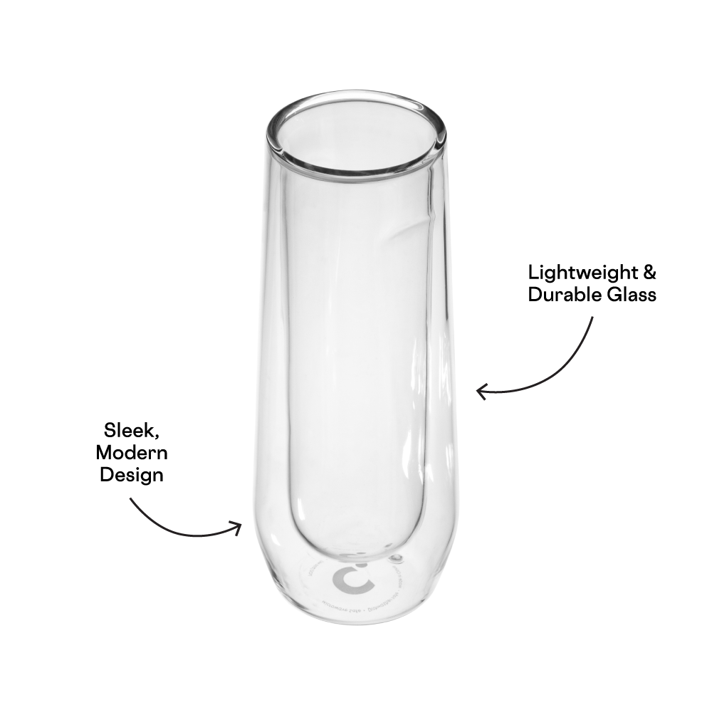 Stemless Flute Glass Set (2) - Smooth Choice K2