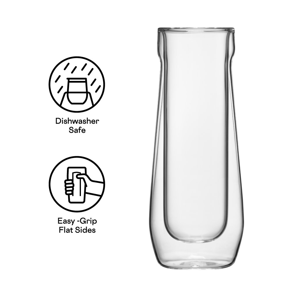 Stemless Flute Glass Set (2) - Smooth Choice K2